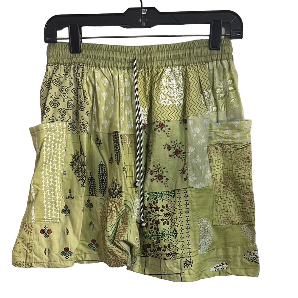 Patchwork Shorts w/Pockets
